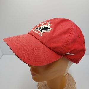 Nike Team Canada Hockey Hat Red Adjustable Cap Swoosh Maple Leaf Olympic Mens
